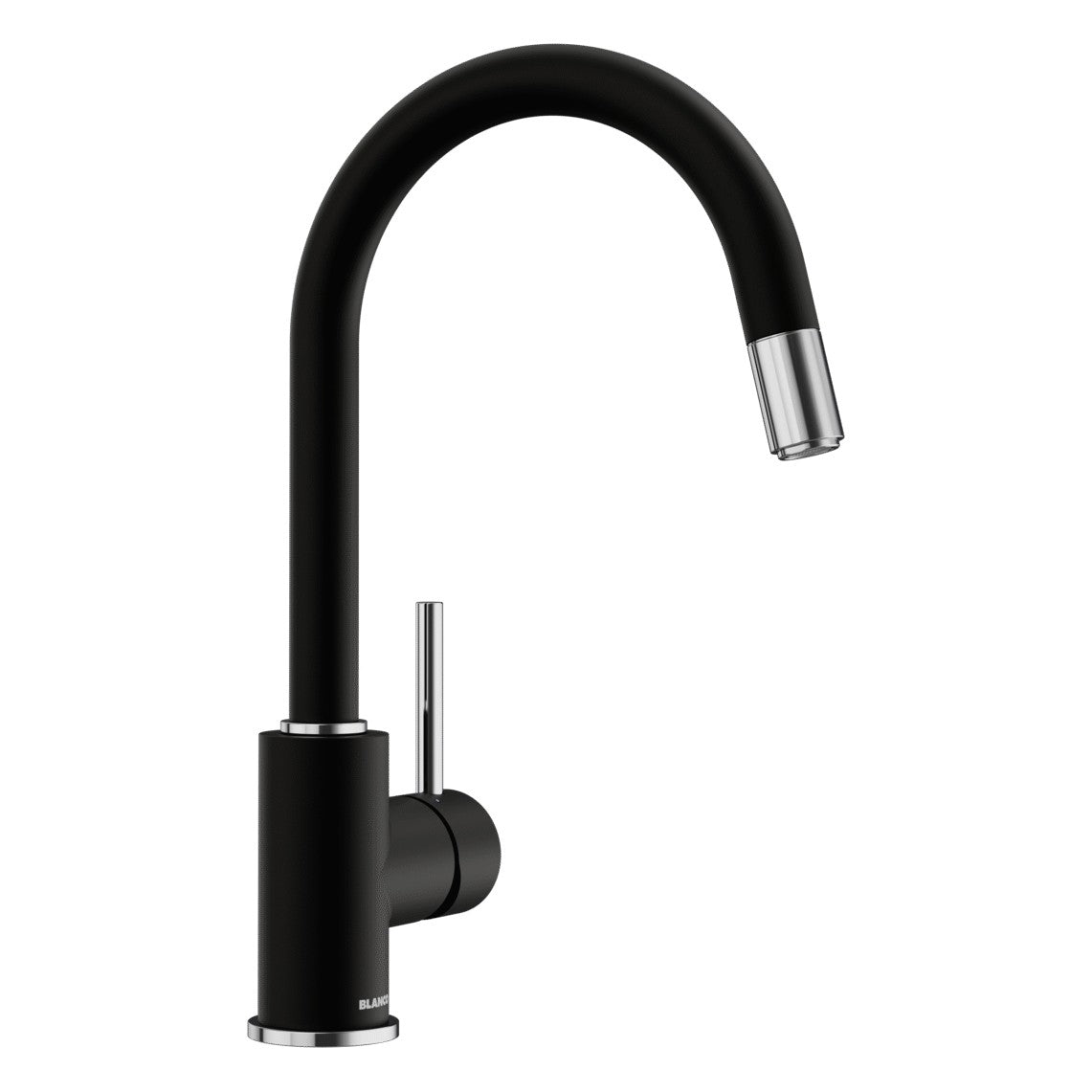BLANCO Mida-S Single Lever Kitchen Mixer Tap with Pull-Down Handspray in Black