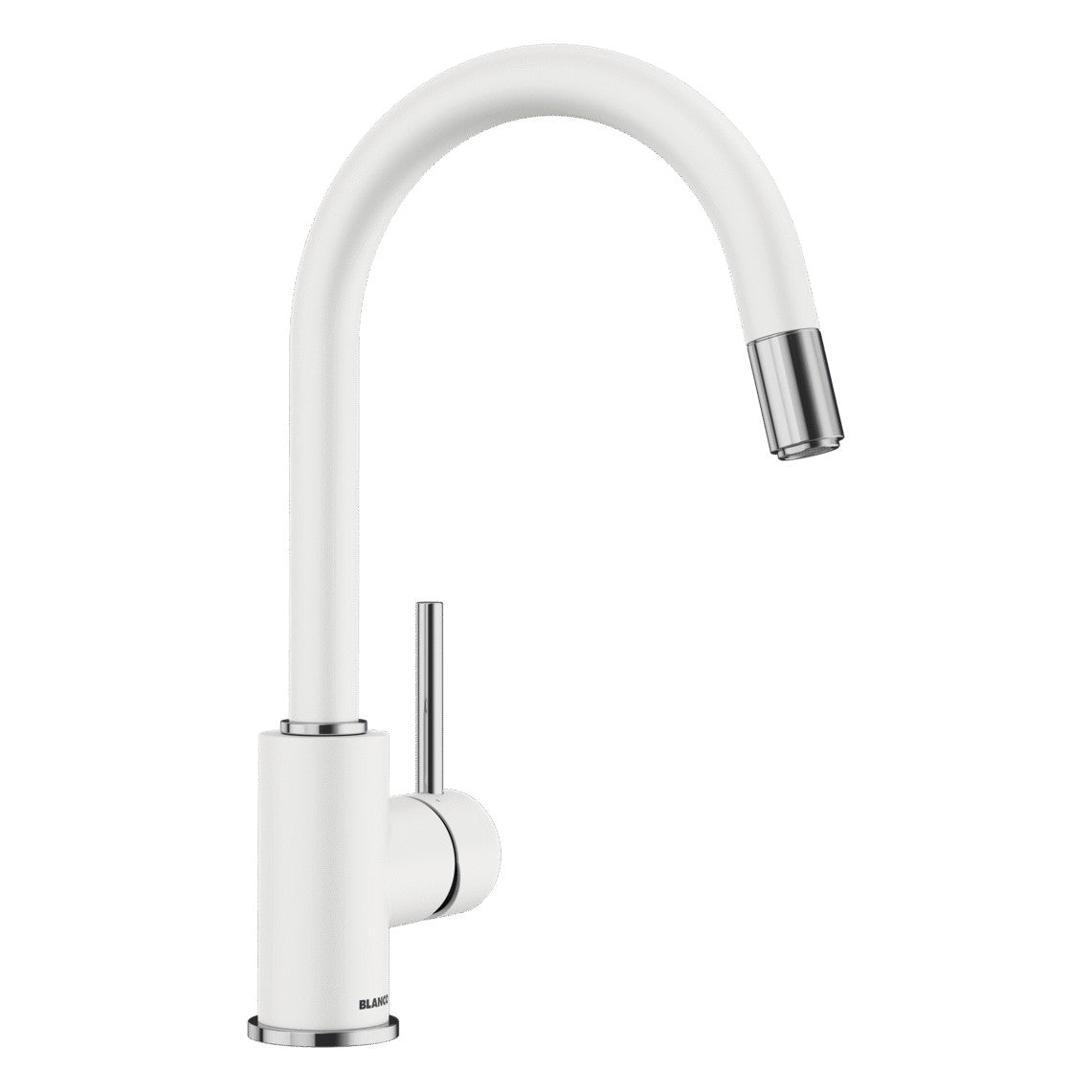 BLANCO Mida-S Single Lever Kitchen Mixer Tap with Pull-Down Handspray in White