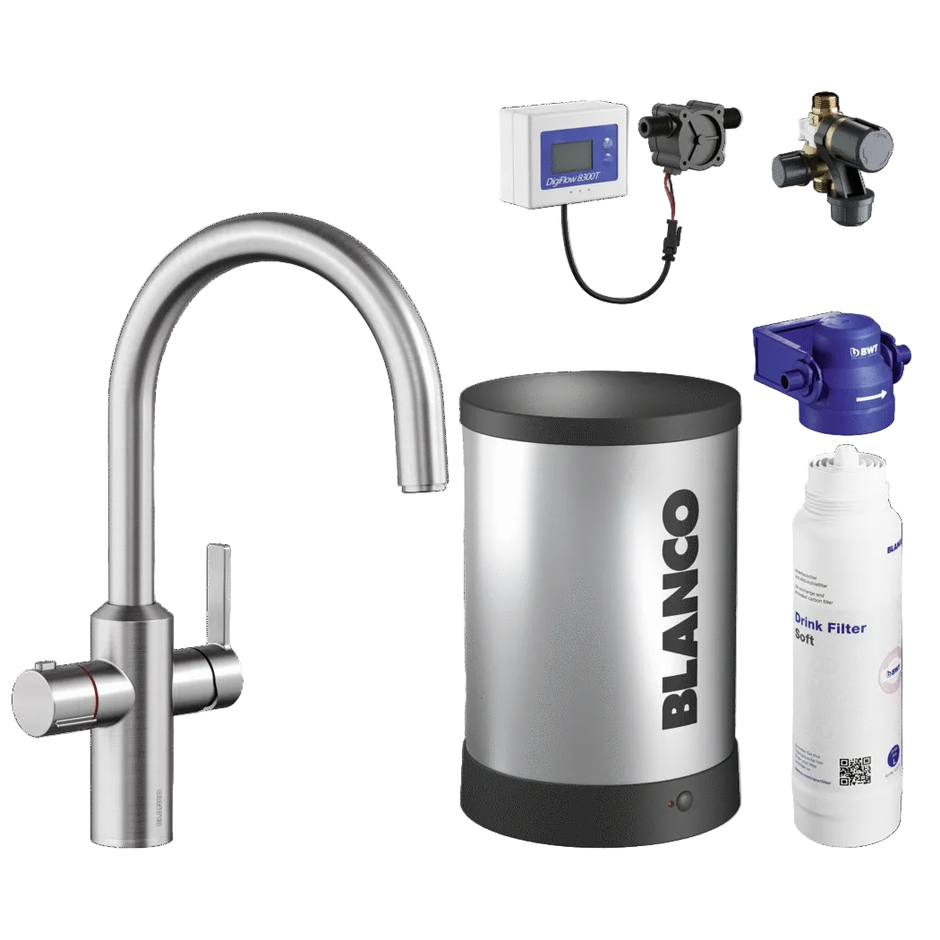 BLANCO Tampera Boiling Water 3-in-1 Kitchen Tap in 526560 Kit
