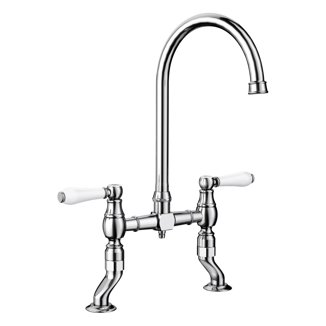 BLANCO Vicus Bridge Twin Lever Kitchen Mixer Tap in Chrome
