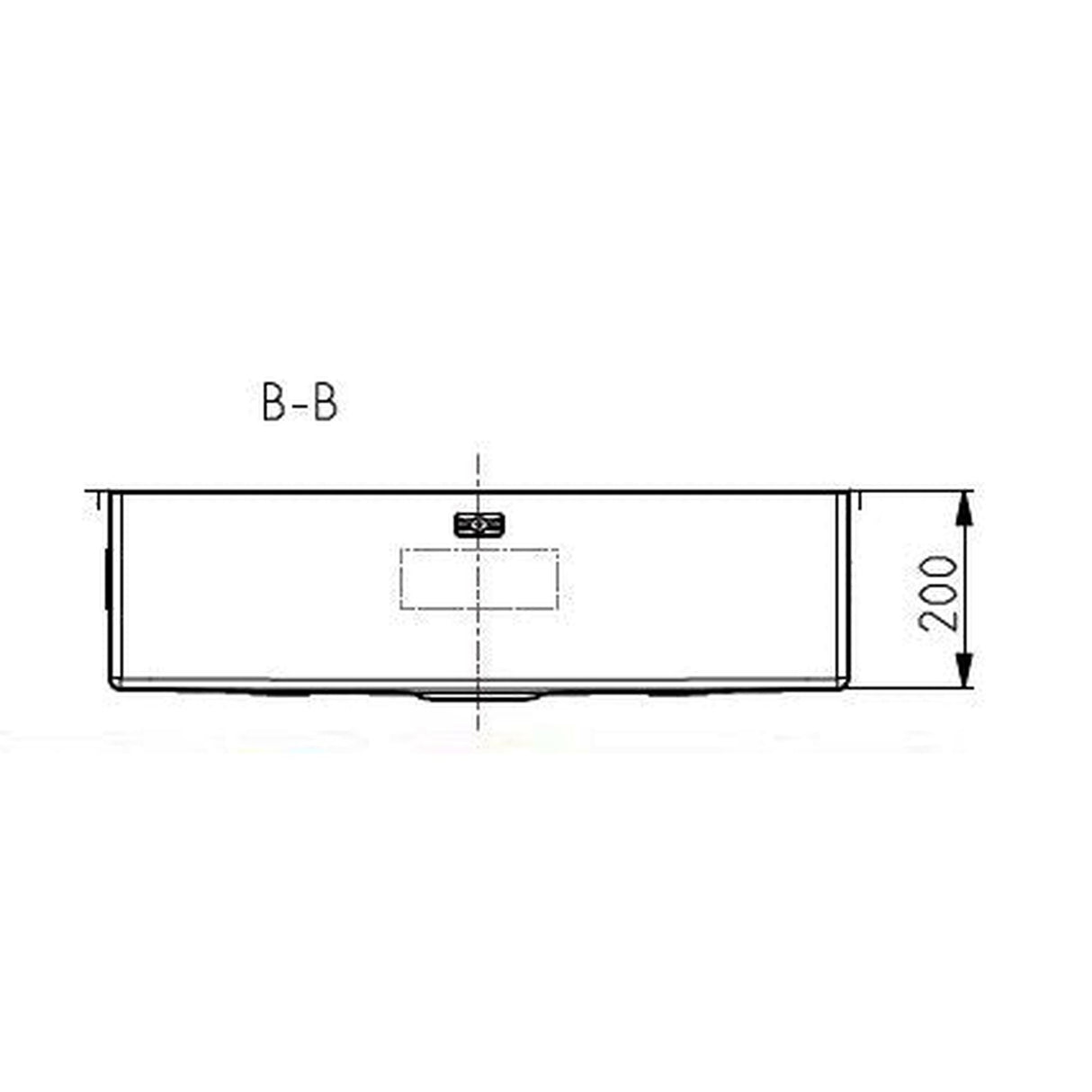 Technical drawing with dimensions for Alveus Monarch Quadrix 60 Sink For 800-900mm Cabinet In Single Bowl Depth Dimension
