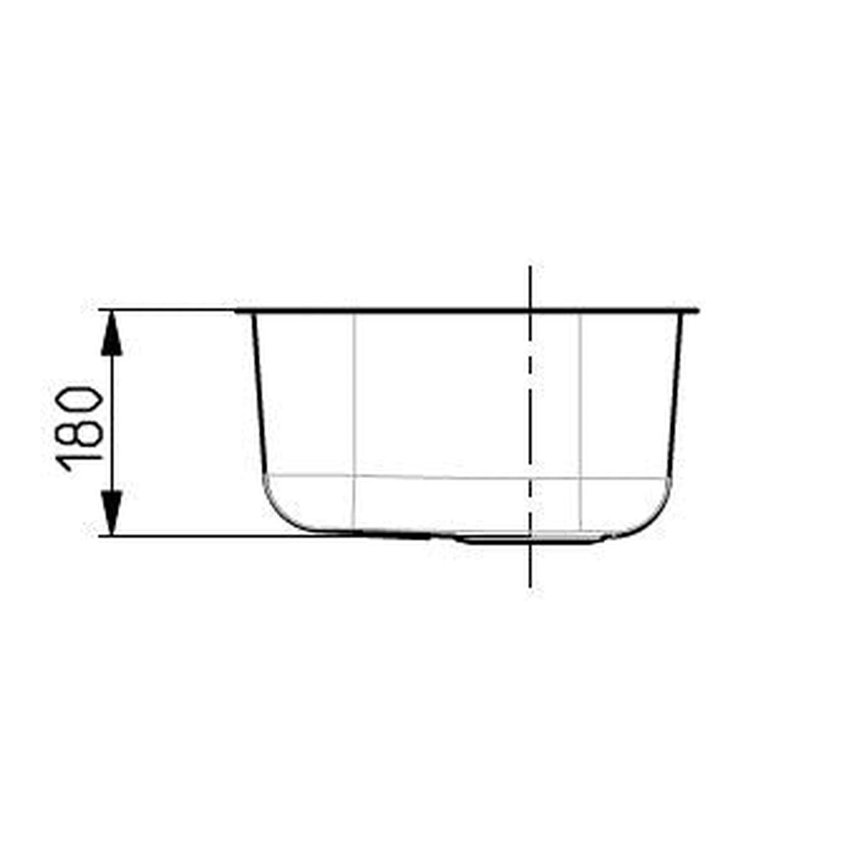 Technical Drawing with Dimensions for Alveus Monarch Variant 40 Undermount Sink For 600mm Cabinet In Single Bowl Stainless Steel