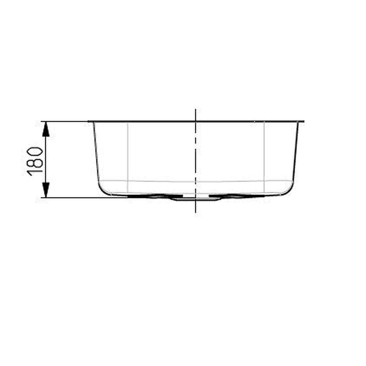 Technical Drawing with Dimensions for Alveus Monarch Variant 10 Undermount Sink For 600mm Cabinet In Single Bowl Stainless Steel