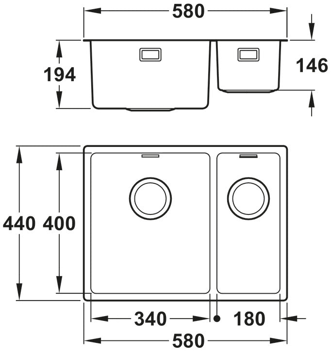 Abode Matrix R15 One And Half Bowl Kitchen Sink in Stainless Steel