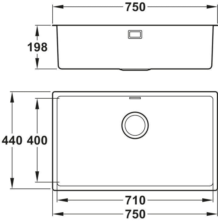 Abode Matrix R15 Undermount Inset Mount Single Bowl Kitchen Sink in Stainless Steel