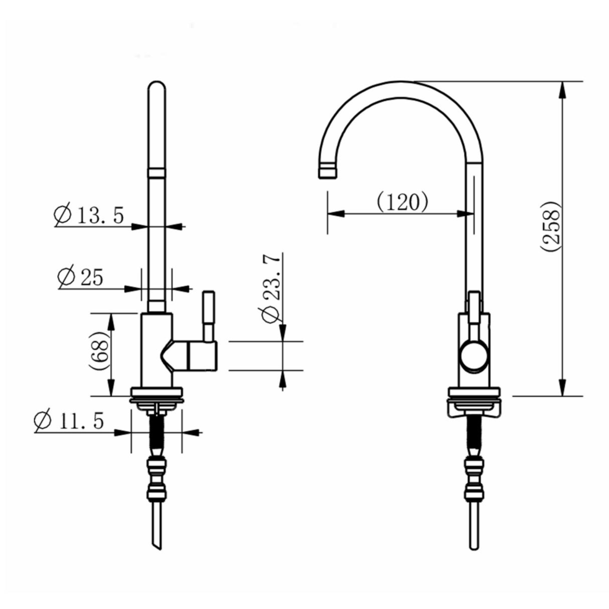 Triflow Concepts Mini Filter Kitchen Tap with Single Lever Control & Compact Sleek Design