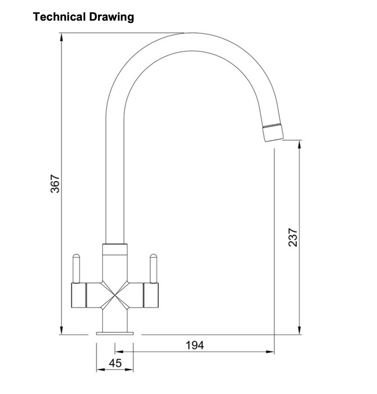 Rangemaster Igneous Dual Lever Kitchen Mixer Tap