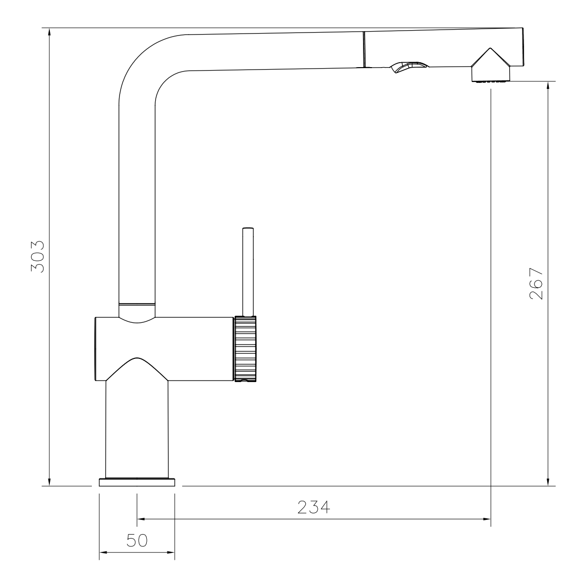 Abode Fraction Pull-Out Kitchen Mixer Tap