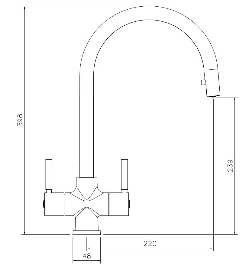 Abode Zest Premium Dual Lever Pull-Out Kitchen Mixer Tap