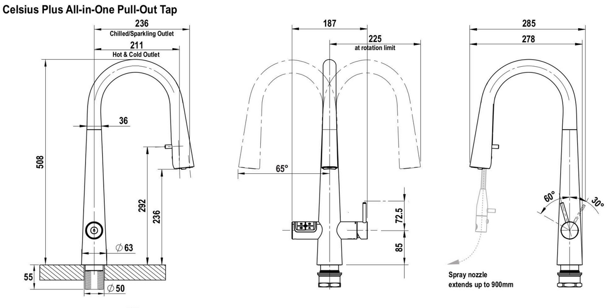 Zip HydroTap G5 Celsius Plus All-In-One Pull-Out Boiling Chilled Hot & Cold