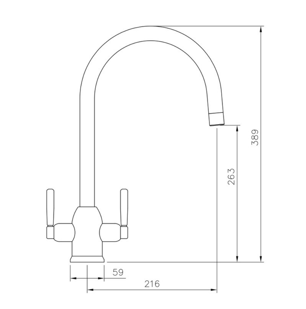 Rangemaster Parma Kitchen Mixer Tap With Dual Lever