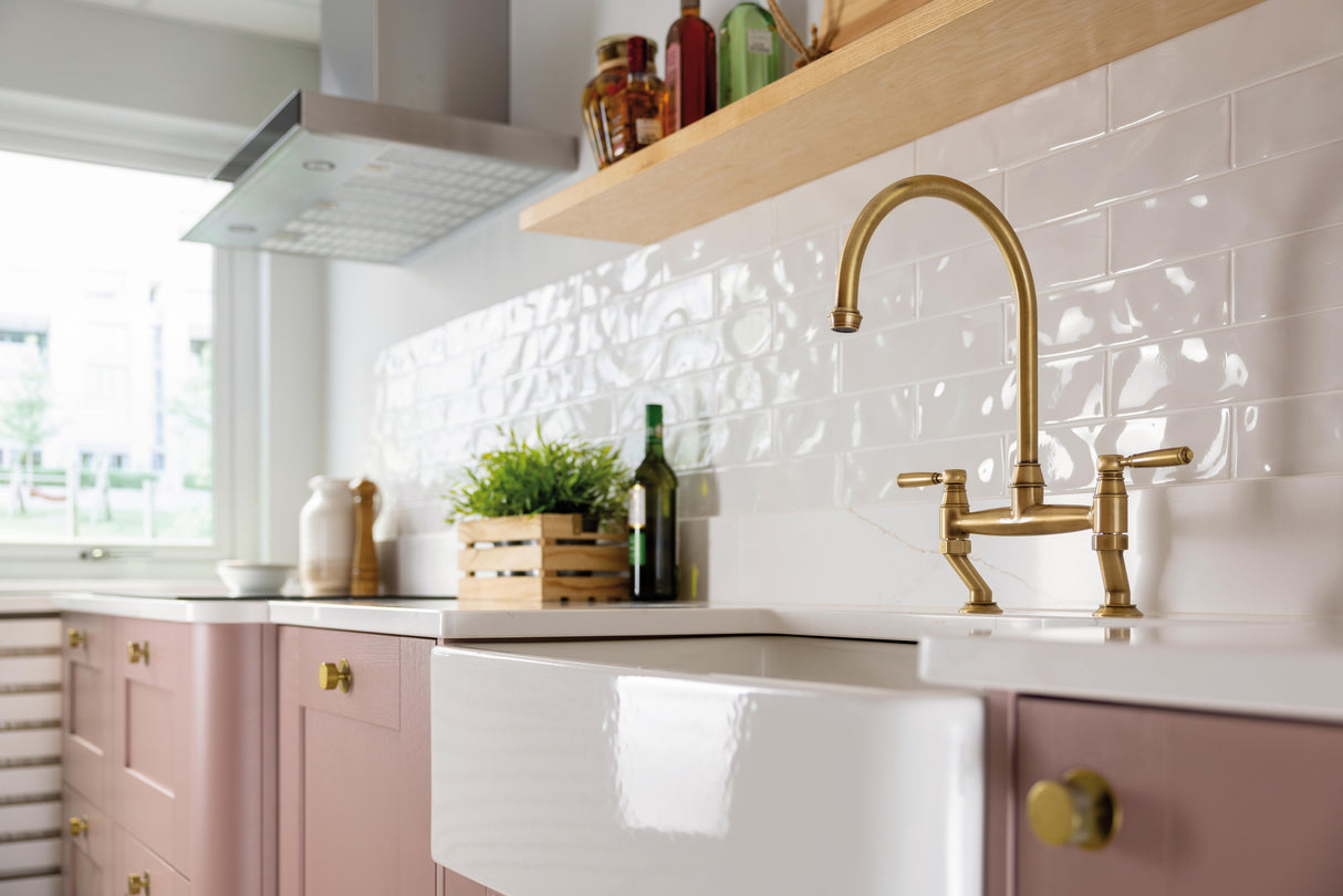 Abode Oxbury Traditional Bridge C-Spout Kitchen Mixer Tap