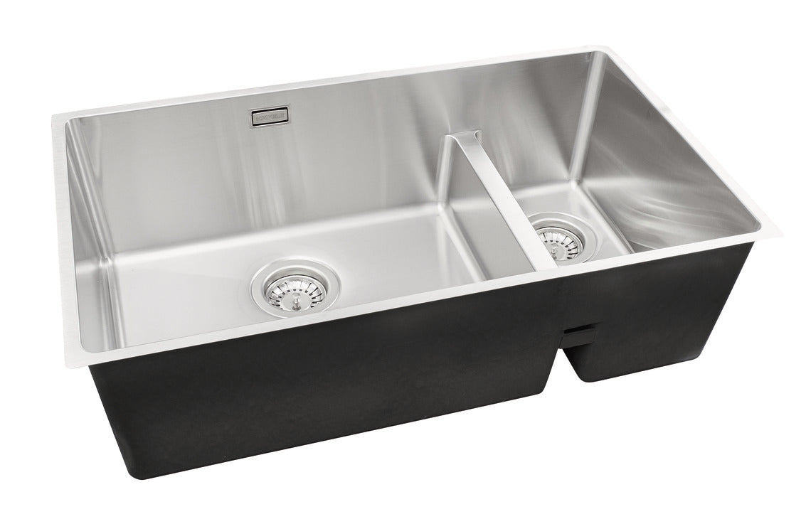 Häfele Lido Undermount One And Half Bowl Kitchen Sink For 800mm Cabinet in Stainless Steel