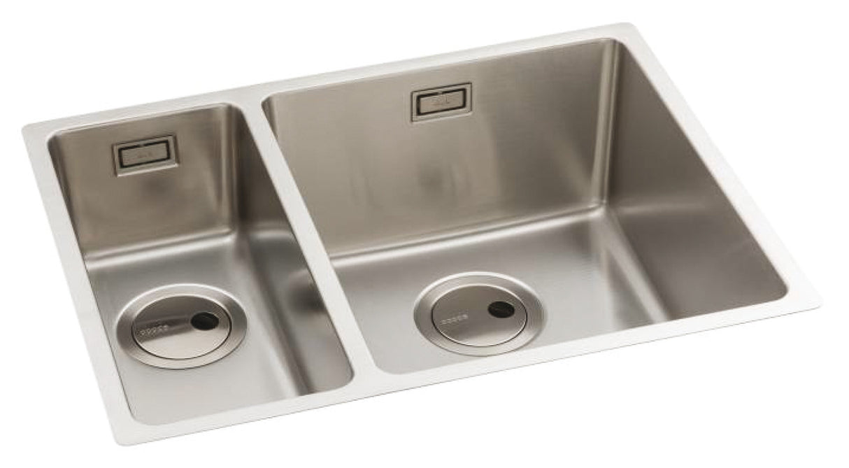 Abode Matrix R15 One And Half Bowl Kitchen Sink in Stainless Steel
