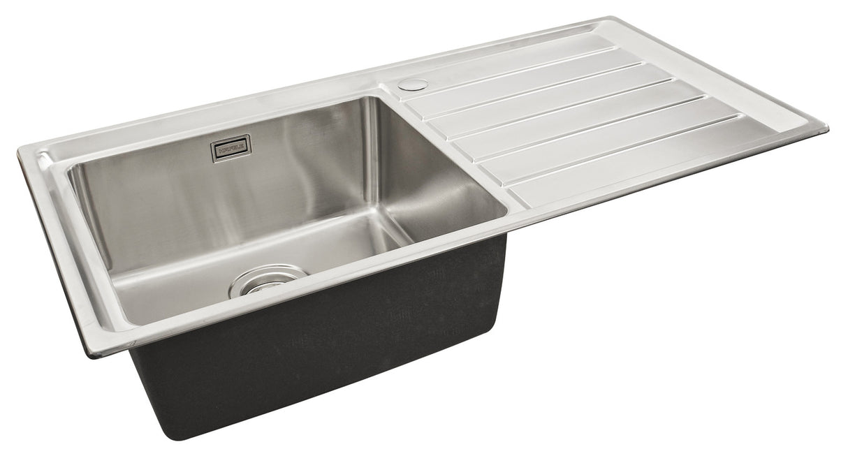 Häfele Veneto Inset Mount Sink For 500mm in Stainless Steel With Single Bowl And Drainer