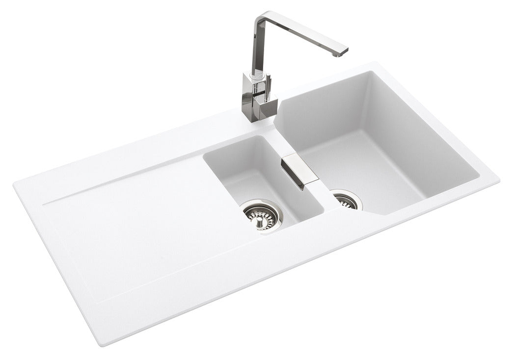 Rangemaster Mayon Granite Inset Mount One And Half Bowl Kitchen Sink
