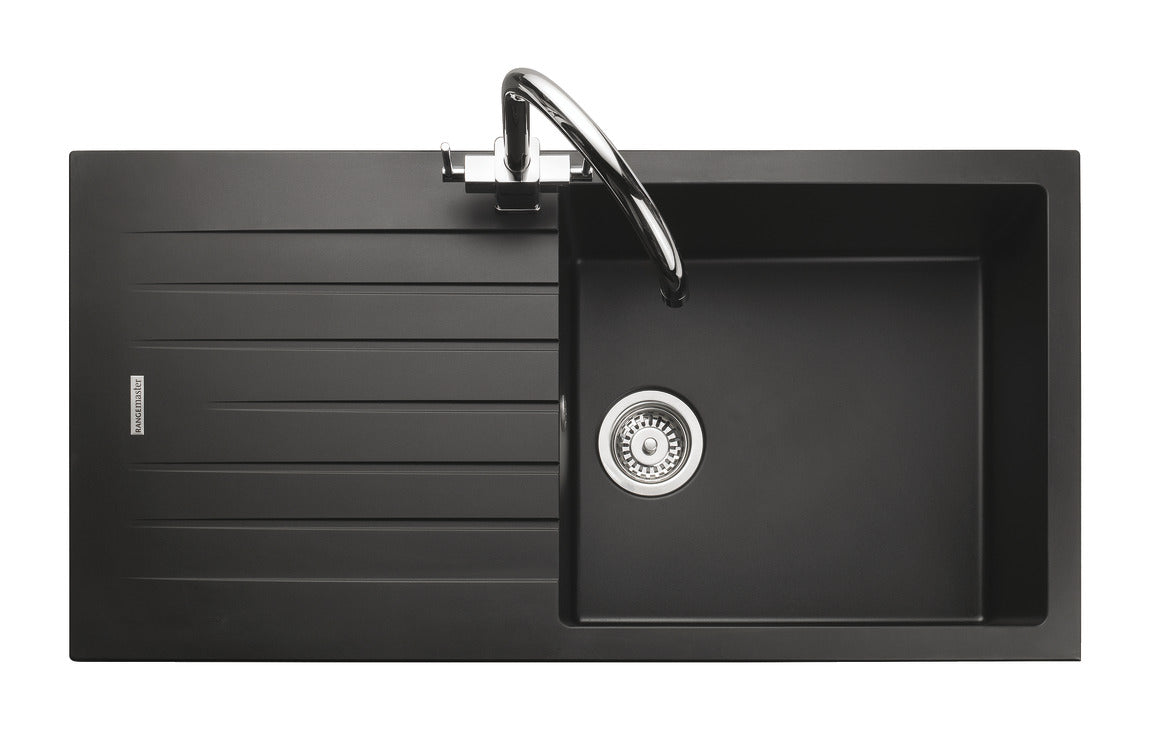 Rangemaster Andesite Inset Mount Single Bowl Composite Granite Kitchen Sink