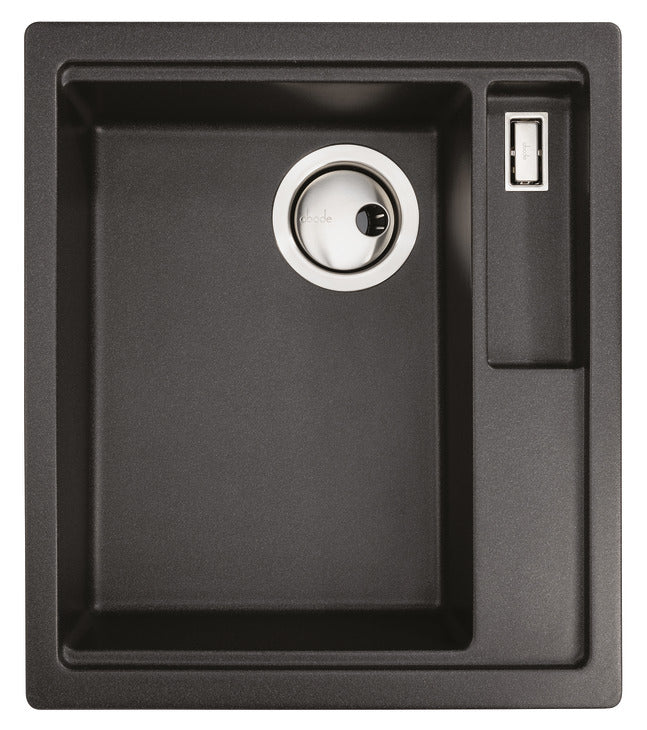 Abode LivInc Compact 1.25 Bowl Inset Granite Kitchen Sink in Black Metallic