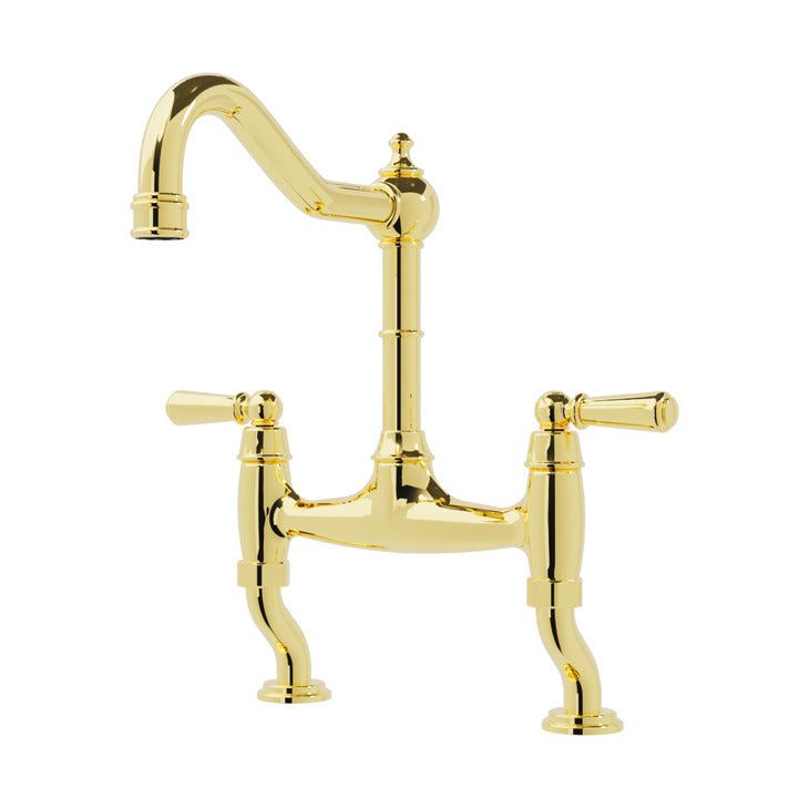 Bidbury & Co. Henbury Bridge Kitchen Mixer Tap with Lever Handles & Ornate Regal Design