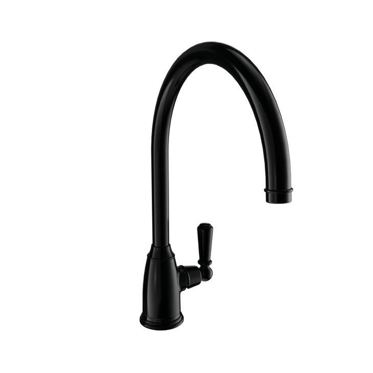 Bidbury & Co. Malvern Kitchen Mixer Tap with White Tipped Lever Handle & Elegant Sweeping Spout