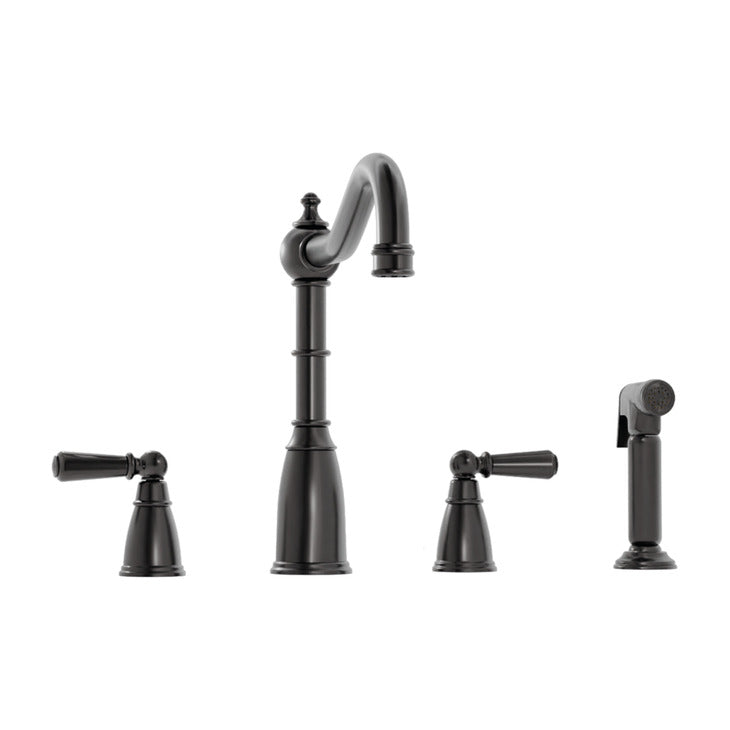 Bidbury & Co. Stockwell Kitchen Tap & Pull Out Spray with Ornate Lever Handles & Charming Traditional Aesthetic
