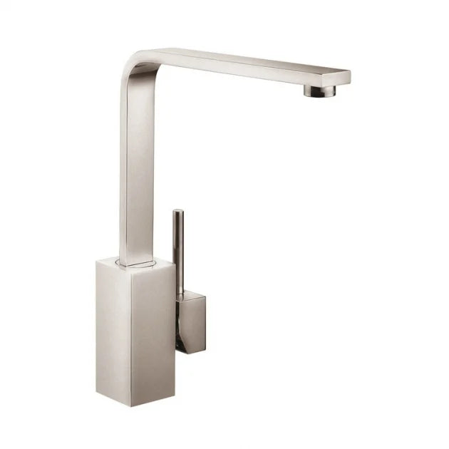 Rangemaster Quadrant Kitchen Mixer Tap in Brushed Finish with Single Lever & Modern Minimalist Appeal