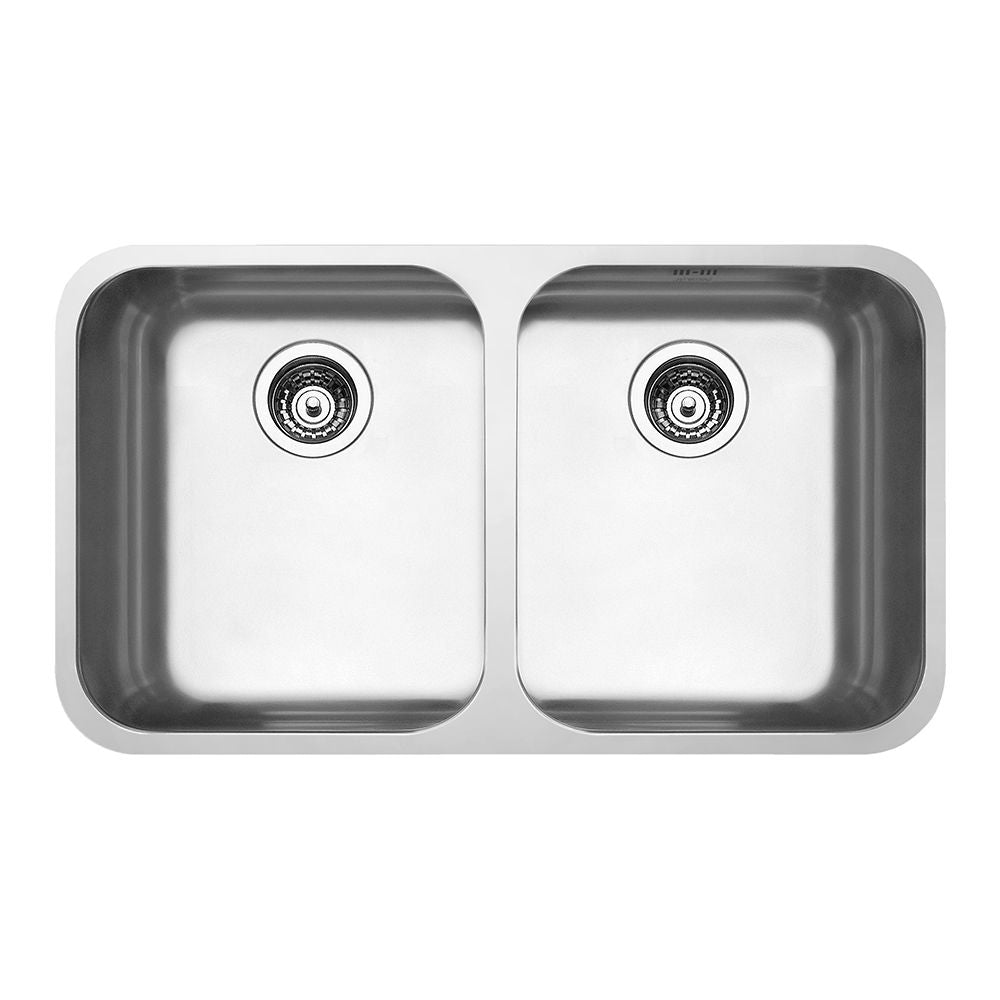 Smeg Alba Undermount Double Bowl Stainless Steel Kitchen Sink Stainless Steel