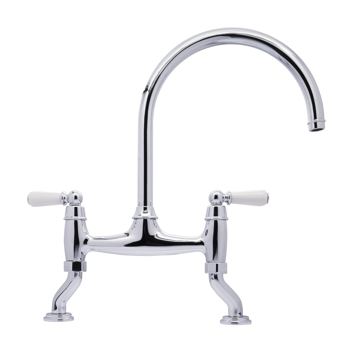 Bidbury & Co. Moreton Bridge Kitchen Mixer Tap with White Tipped Lever Handles & Regal Design