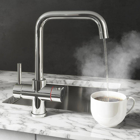 4OUR Square 4-1 Boiling Water Kitchen Tap In Chrome By INTU Boiling Water Taps Collection