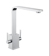 Rangemaster Kube Dual Lever Kitchen Tap in Contemporary Square Design