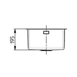 Technical drawing with dimensions for Alveus Kombino 20 Undermount Sink for 400mm Cabinet in Single Bowl Stainless Steel Depth Dimension