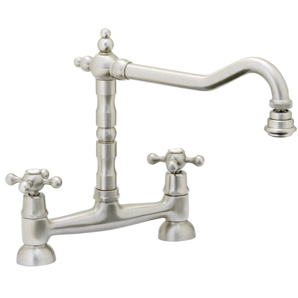 Abode Melford Traditional Bridge Dual Lever Kitchen Mixer Tap