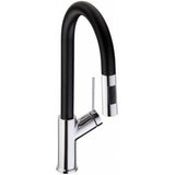 Abode Virtue Nero Pull Out Rinser Chrome Kitchen Mixer Tap