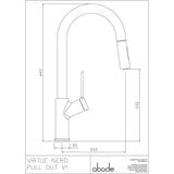 Abode Virtue Nero Pull Out Rinser Chrome Kitchen Mixer Tap