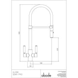 Abode Globe Twin Lever Pull Out Kitchen Sink Tap