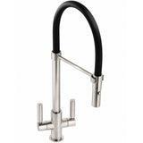 Abode Globe Twin Lever Pull Out Kitchen Sink Tap