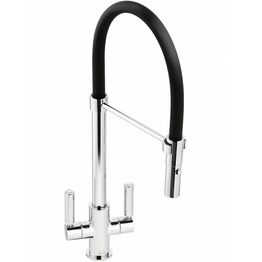 Abode Globe Twin Lever Pull Out Kitchen Sink Tap