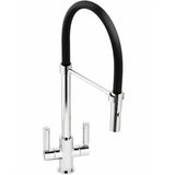 Abode Globe Twin Lever Pull Out Kitchen Sink Tap