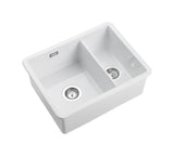 Rangemaster Undermount One And Half Bowl Kitchen Sink in Ceramic