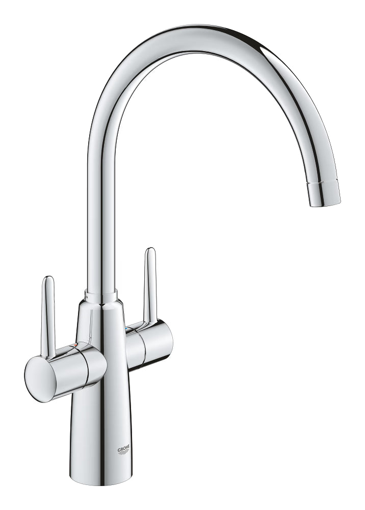 Grohe Ambi Contemporary Mixer Tap Polished Chrome With Dual Lever Monobloc