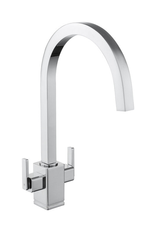 Rangemaster Quadrant Dual Lever Kitchen Tap with Contemporary Chrome Finish
