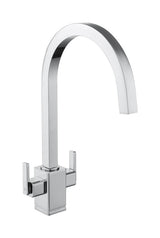 Rangemaster Quadrant Dual Lever Kitchen Tap with Contemporary Chrome Finish