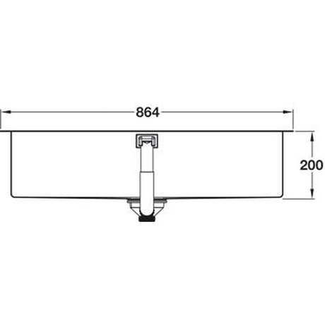 Technical drawing with dimensions for Grohe K700 Flush Mount Inset Mount Single Bowl Kitchen Sink for 900mm Cabinet in Stainless Steel Satin 57040350 Dimension