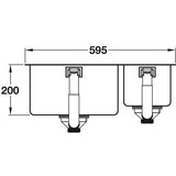 GROHE K700 Undermount One and Half Bowl Kitchen Sink For 600mm Cabinet in Stainless Steel Right 57040360 Dimension