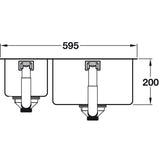 GROHE K700 Undermount One and Half Bowl Kitchen Sink For 600mm Cabinet in Stainless Steel Left 57040380 Dimension