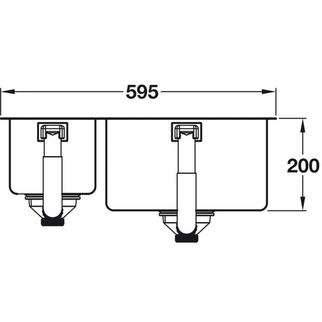 GROHE K700 Undermount One and Half Bowl Kitchen Sink For 600mm Cabinet in Stainless Steel Left 57040380 Dimension