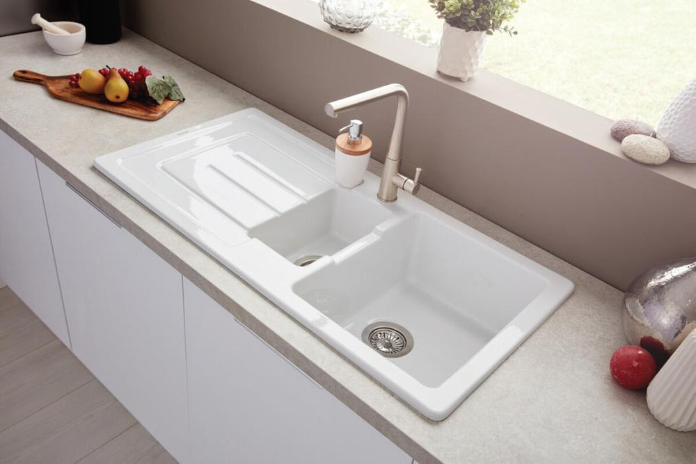 St. George Rangemaster Rangemaster St. Austell Inset Mount Single Bowl Granite Kitchen Sink ...