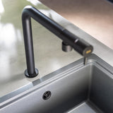 Abode Agilis L-Spout Tap with Single Lever Matt Black Life Style