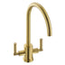 Abode Atlas C-Spout Mixer Tap With Dual Level Brushed Brass