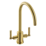 Abode Atlas C-Spout Mixer Tap With Dual Level Brushed Brass